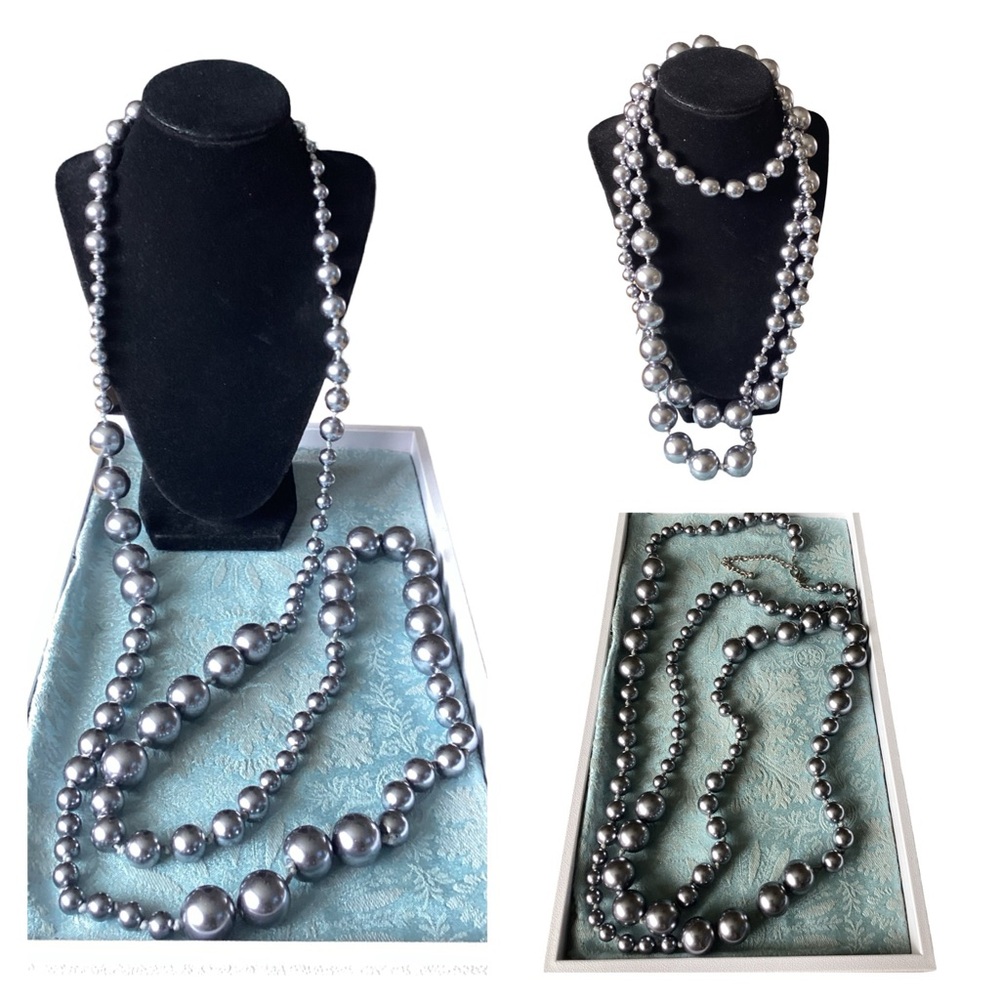 🚨Final Sale🚨!! New Chico’s Silver/Gray Long Bead Necklace